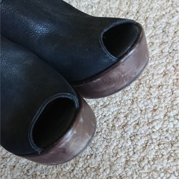 Joie black leather platform mule heels size 38 - Picture 7 of 13